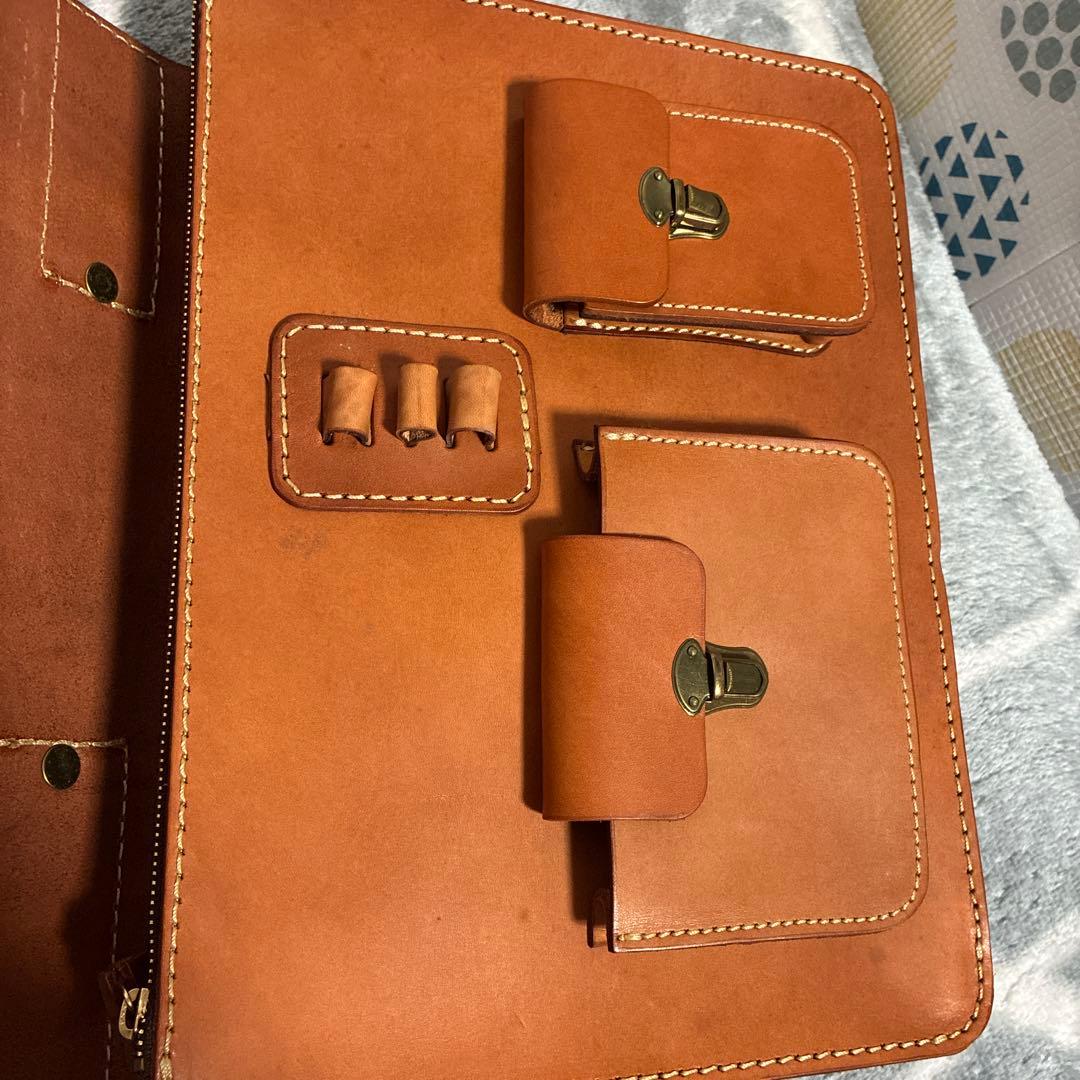 Herz 総かぶせ　横型　2way ビジネスバッグ　Lサイズ　革