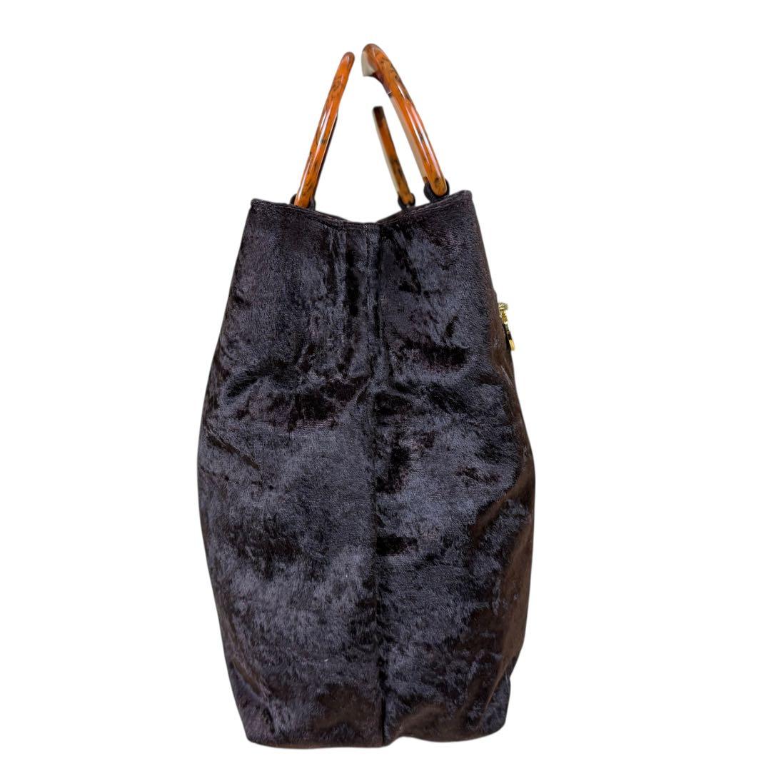 【美品/A4対応】GIVENCHY 4Gロゴ ベロア ハンドバック ブラウン