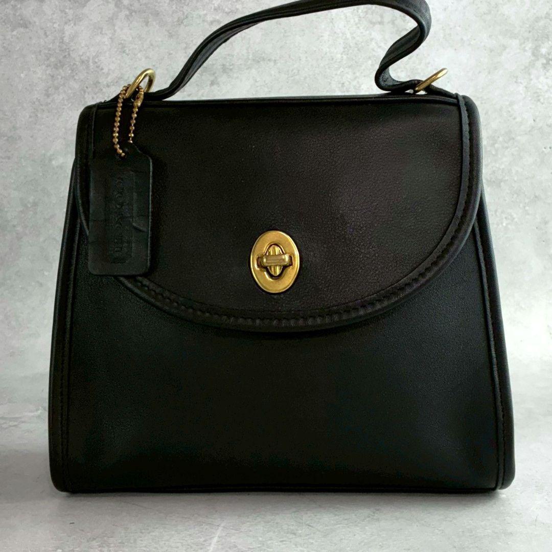 極美品 オールドコーチ レジナ 2way ショルダーバッグ ターンロック 黒