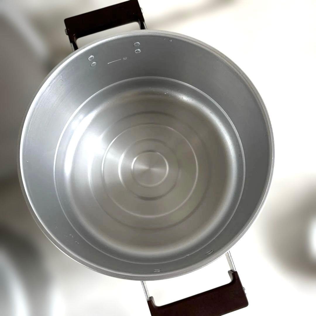 【展示未使用】蒸し鍋　ホクセイ　アルミ ジェットスチーマ　蒸し器 深鍋 28cm