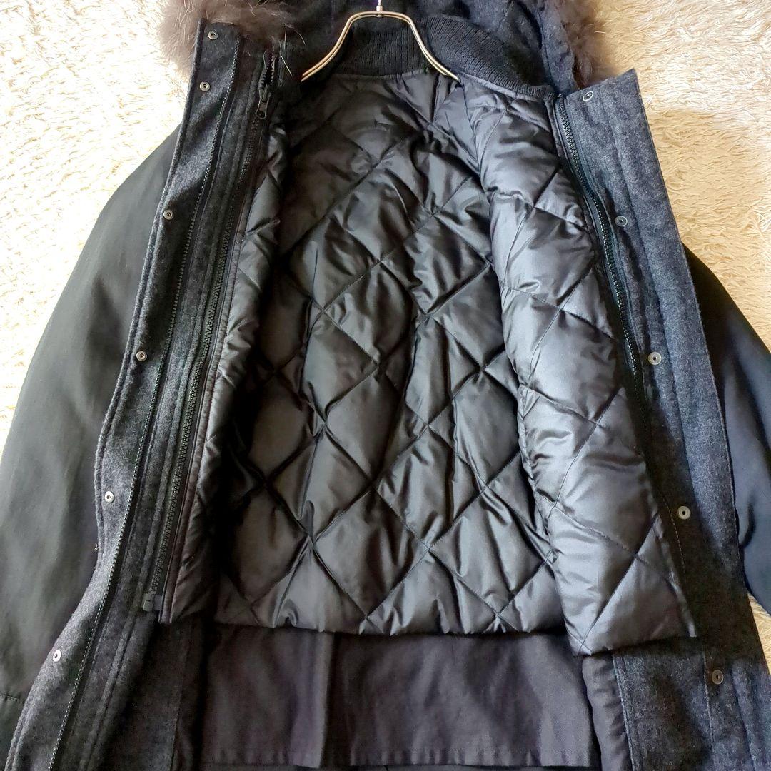 美品♥希少【23区】4way ダウンライナー モッズコート ファーフード 黒40