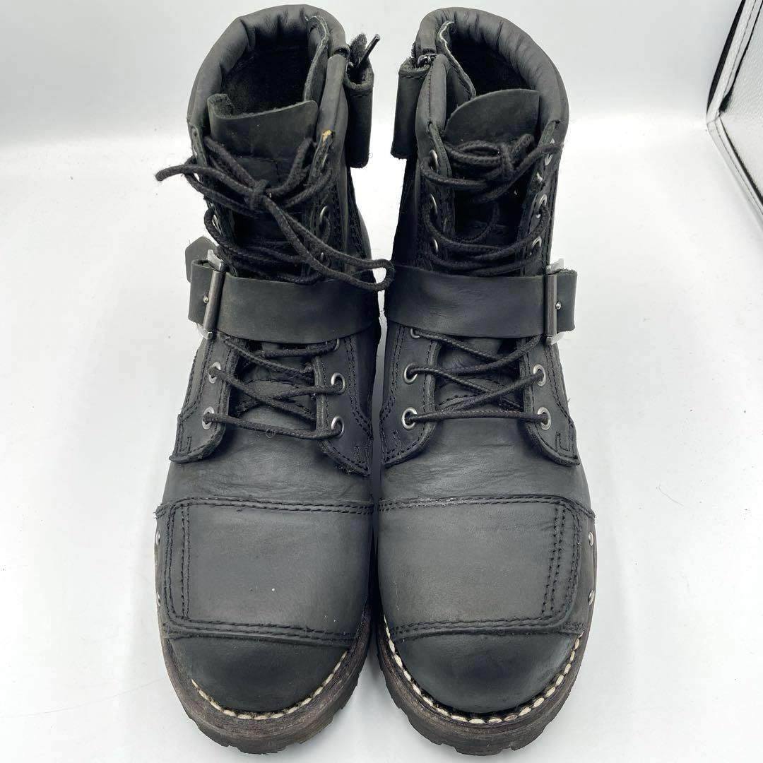 アルファインダストリーズ　エンジニアブーツ　スチールトゥ　サイドジップ　25.5