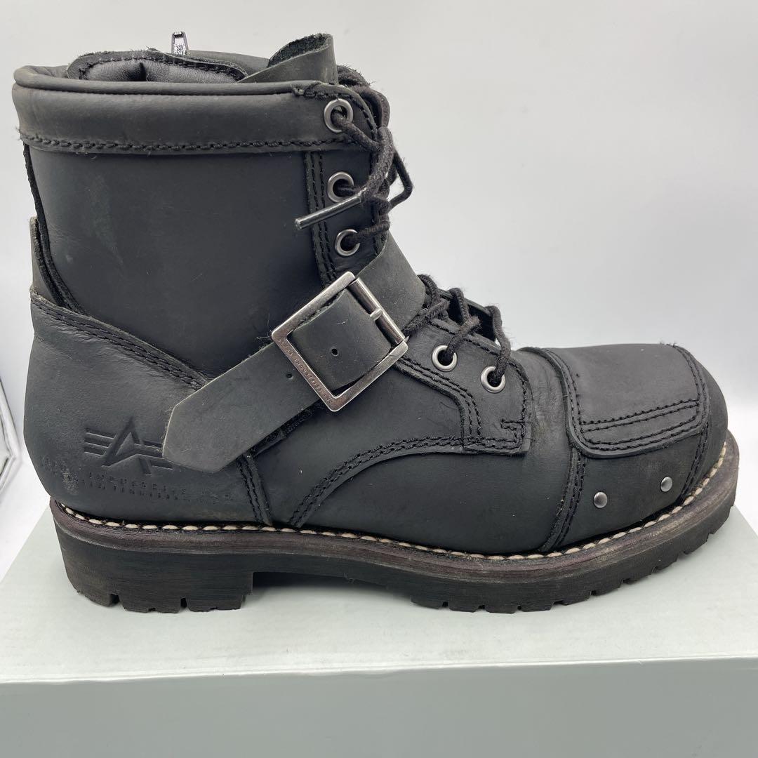 アルファインダストリーズ　エンジニアブーツ　スチールトゥ　サイドジップ　25.5