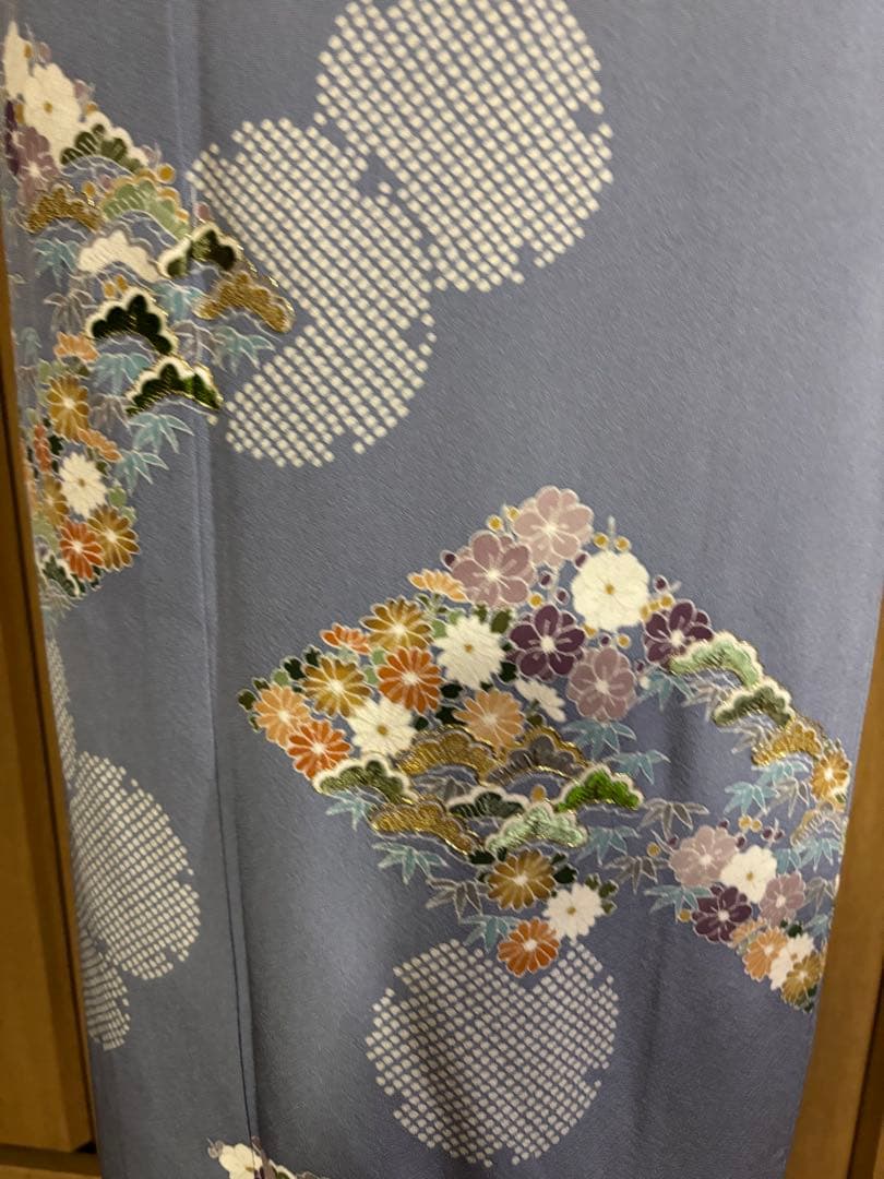 美しい日本の着物【京林】京屋林蔵 友禅と手刺繍　逸品訪問着　4点セット