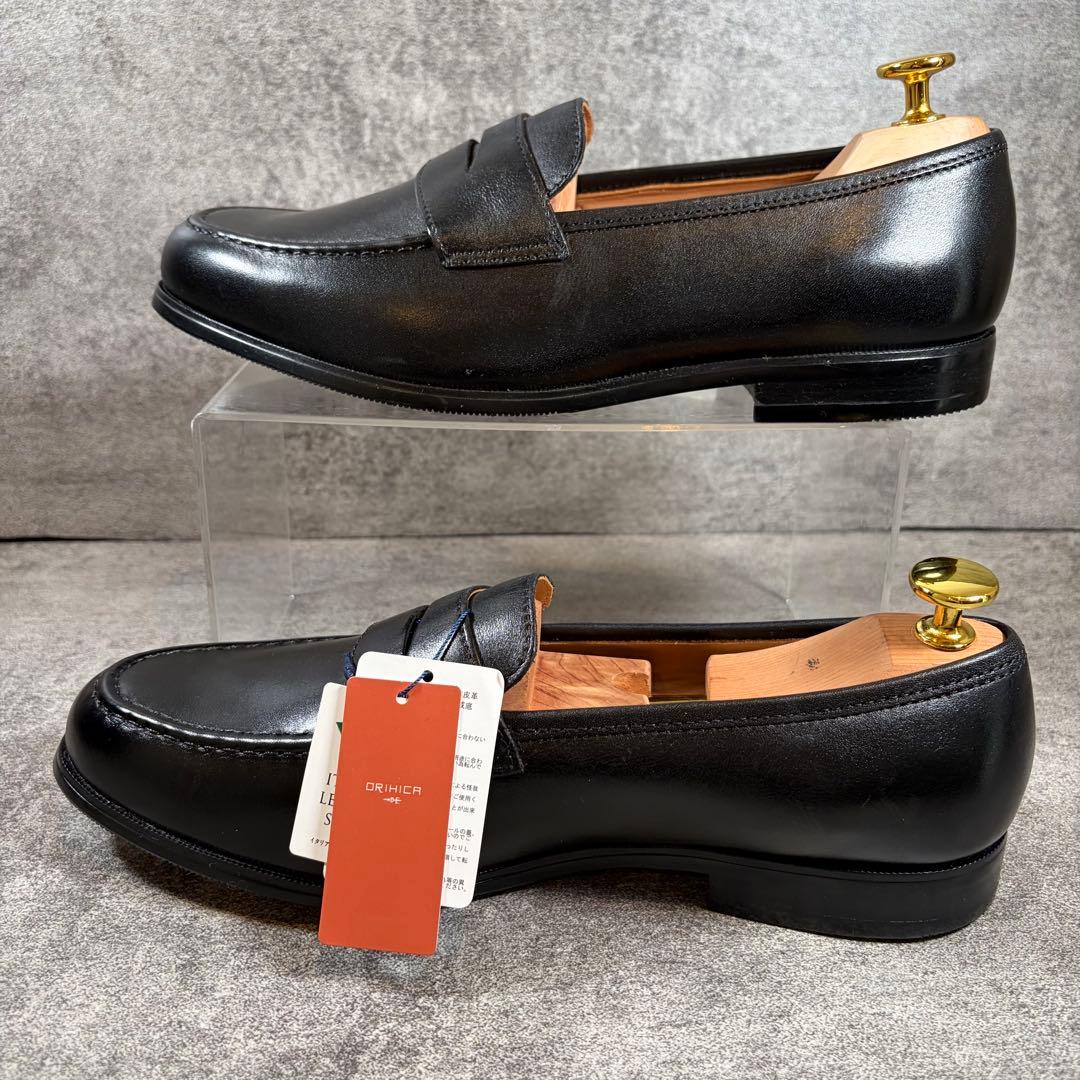 新品　オリヒカ 25cm EEE イタリアンレザー ローファー マッケイ 黒