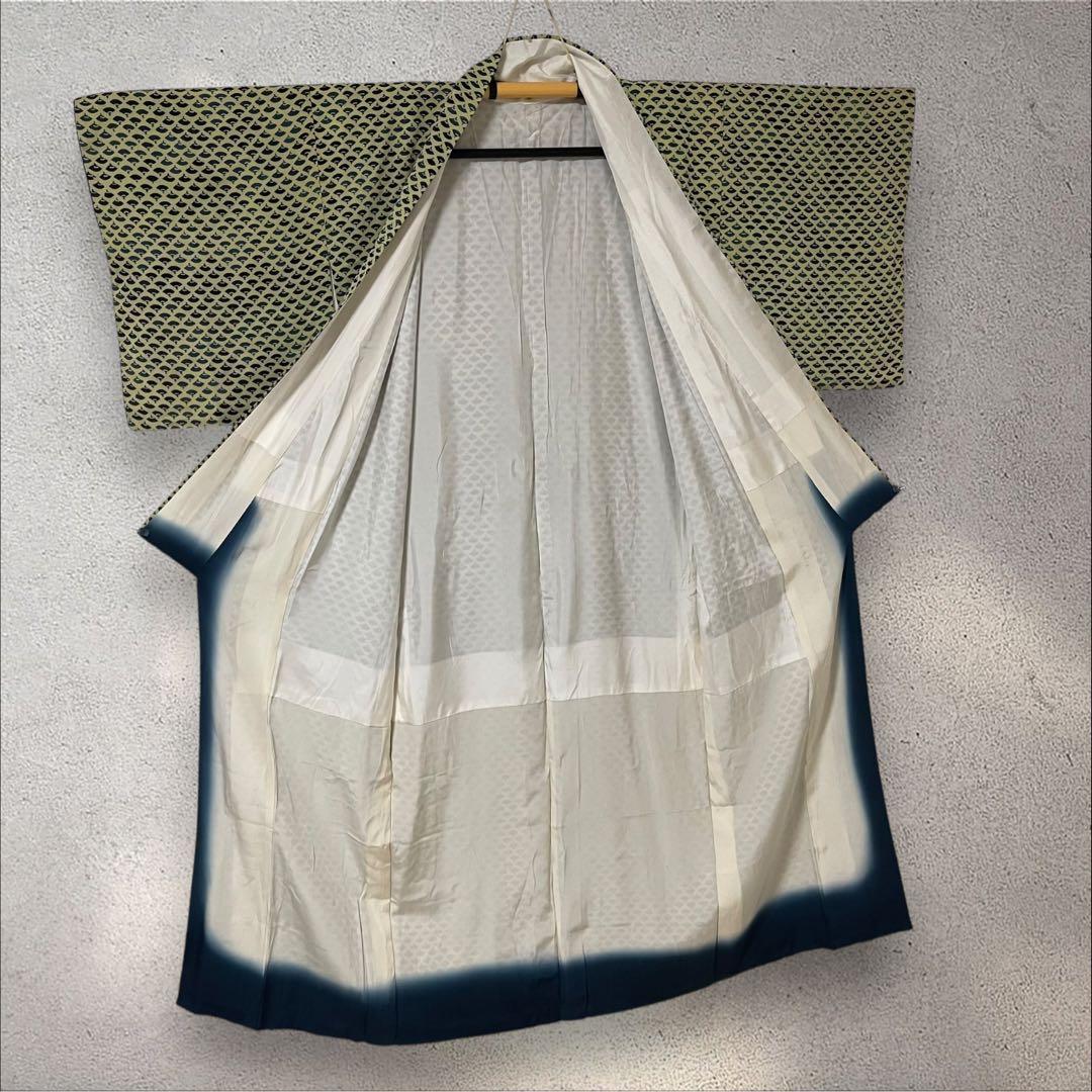 k264 正絹ちりめん 江戸小紋 フルセット 身丈157.5裄丈66