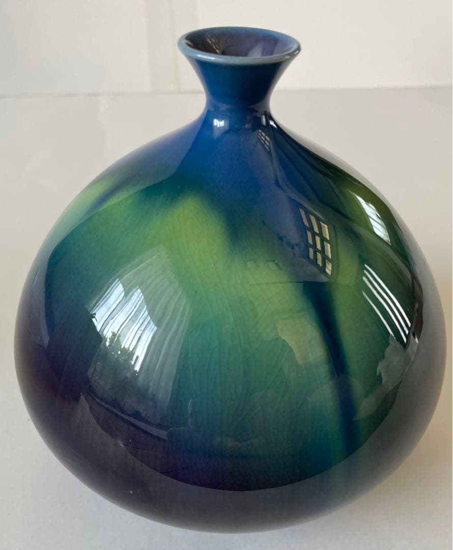 人間国宝 九谷焼 柳雨軒 三代 徳田八十吉 壺 花瓶