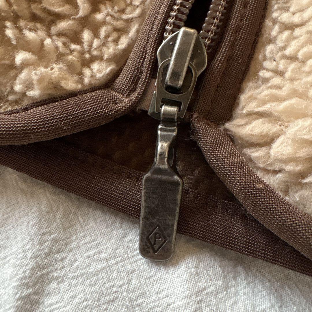 00s パタゴニア フリースベスト ベージュ ブラウン レトロx 23045