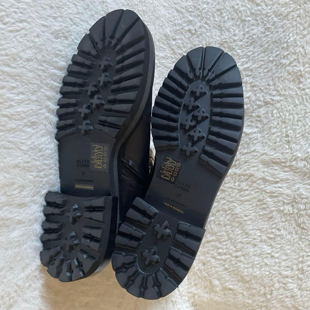 未使用級✨️ ELVIO ZANON ショート ブーツ レザー ゴールド チェーン