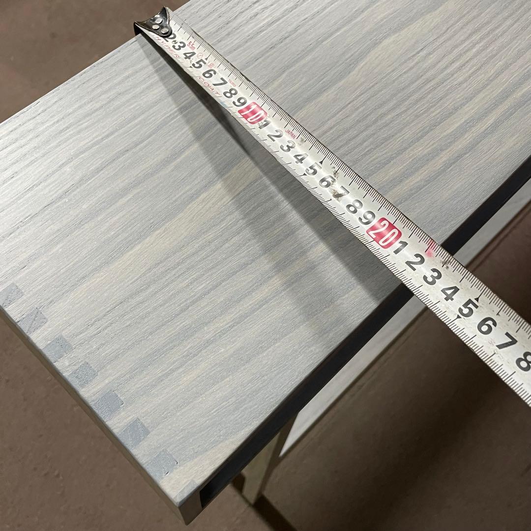 【美品】大川家具 境木工 コンソールテーブル 長机 ジンダイ グレーブルー