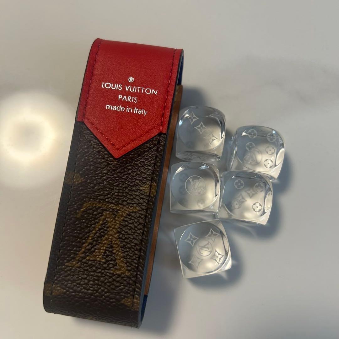 【ほぼ未使用/美品】Louis Vuitton レザーケース&モノグラム柄ダイス