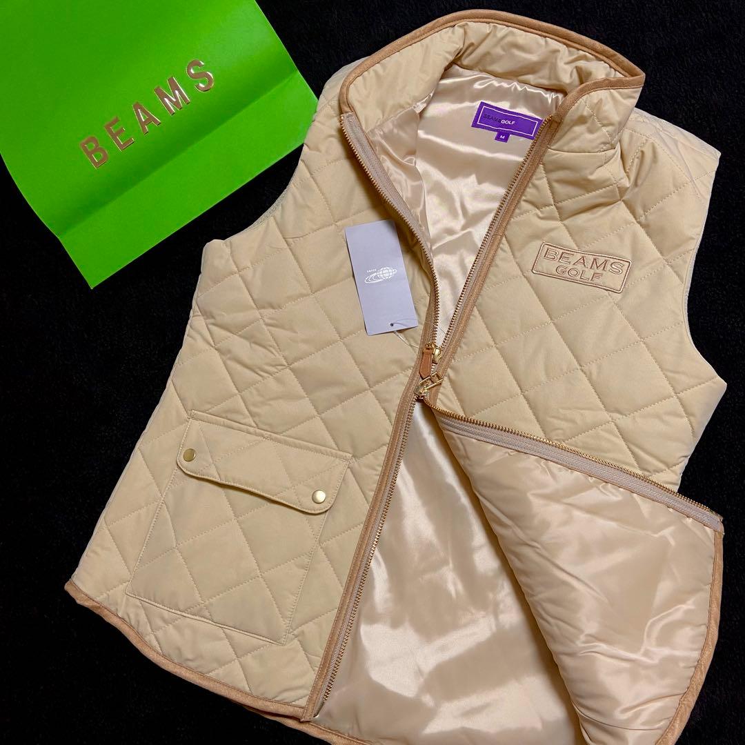 ビームス ゴルフ レディースウェア 中綿ベスト ベージュ Mサイズ