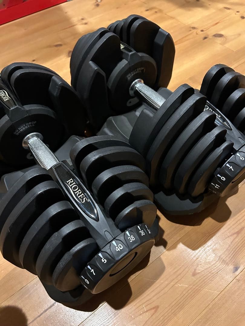 ①RIORES 可変式ダンベル 40kg 別出品2個セット
