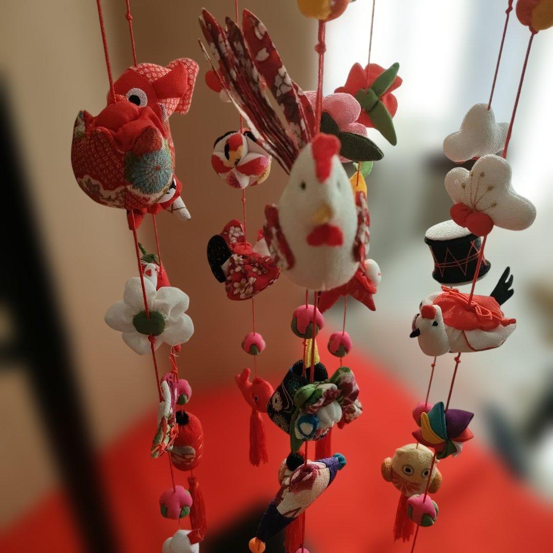 ひな祭り 吊るし飾り(みやび) 　赤　高さ(80cm)