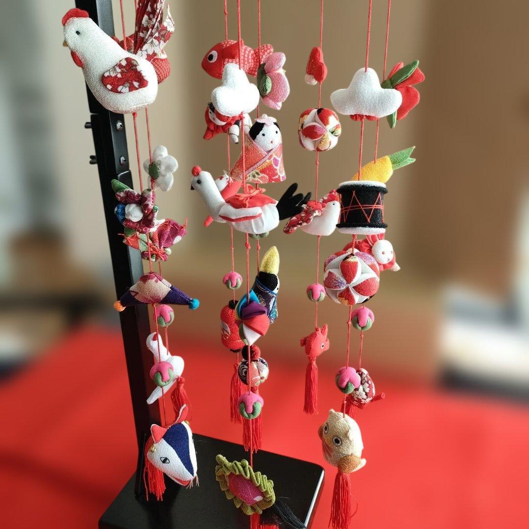 ひな祭り 吊るし飾り(みやび) 　赤　高さ(80cm)
