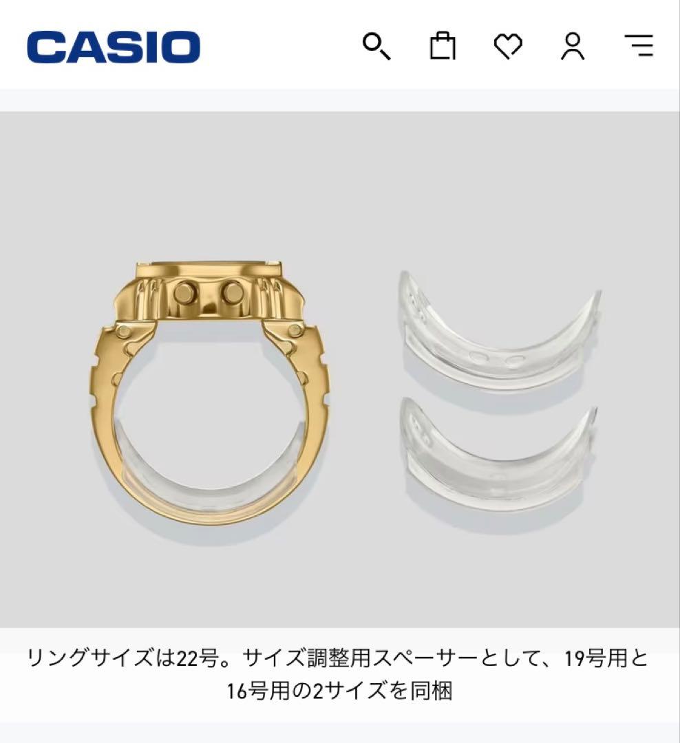 CASIO カシオ リングウォッチ CRW-001G-9JR ゴールド 新品