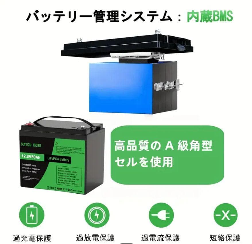 1103　爆電力❗12V 50Ah インフォリチウム電池 BMS搭載 電動ボート