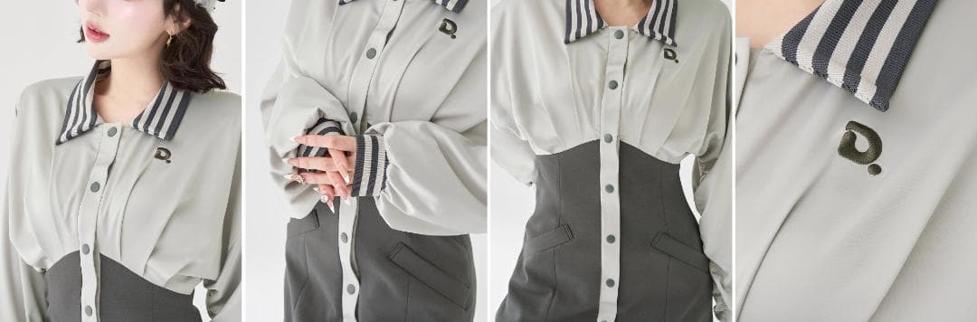 ダーリッチ darich ドルマンスリムスカジャンミニワンピース C-GRY