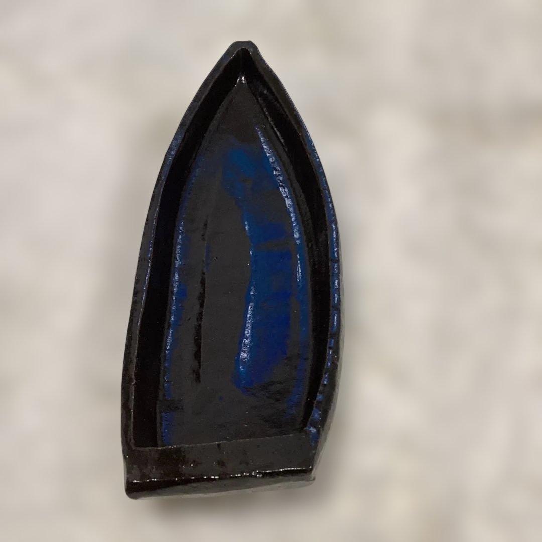 黒釉舟形向付　前菜皿　10客　新品未使用
