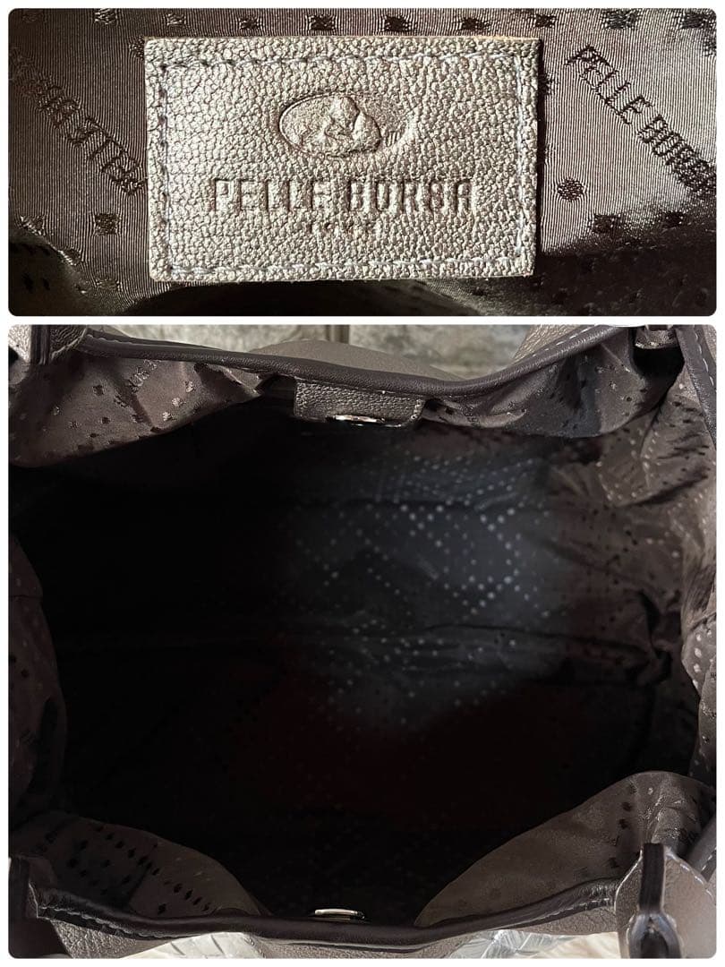 【新品未使用】ペレボルサ　イントレチャート　レザー　2way ハンドバッグ