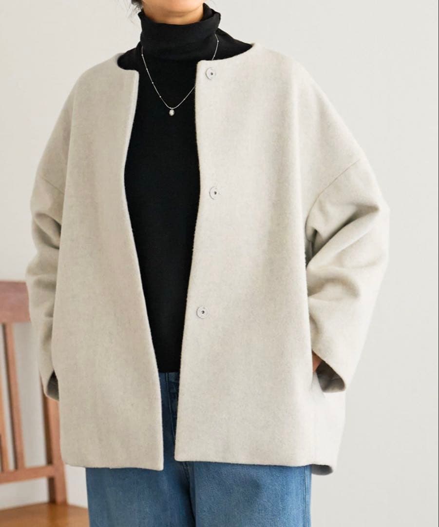 oka＊kon⭐︎BEARDSLEY後ろぷっくりウールショートコート