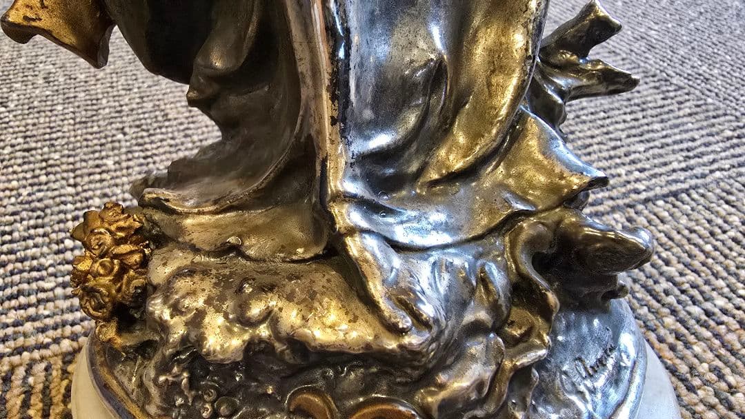 女性像　銀色　900刻印　2780g　　アンティーク