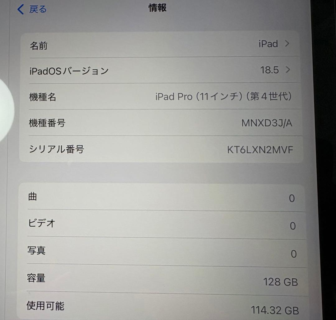 iPad Pro 11インチ 2022年 第4世代 128G WiFiモデル