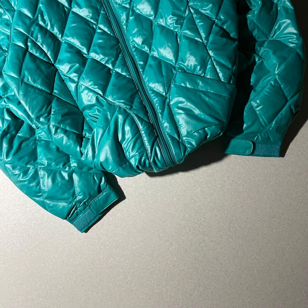 コロンビア　ダイヤキルト　パフダウン　ターコイズ　水色　クレイターレイク　短丈