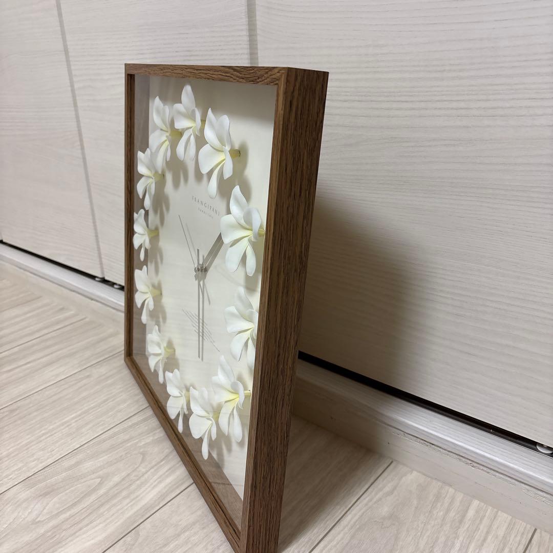 フラワー装飾の掛け時計★プルメリア