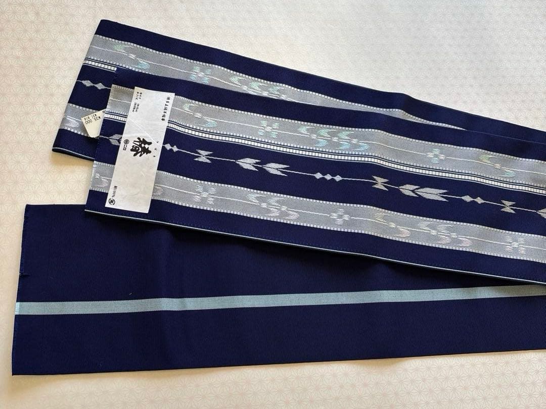 OB74本場筑前博多織小袋帯(半幅帯) 椿 本袋　正絹　新品