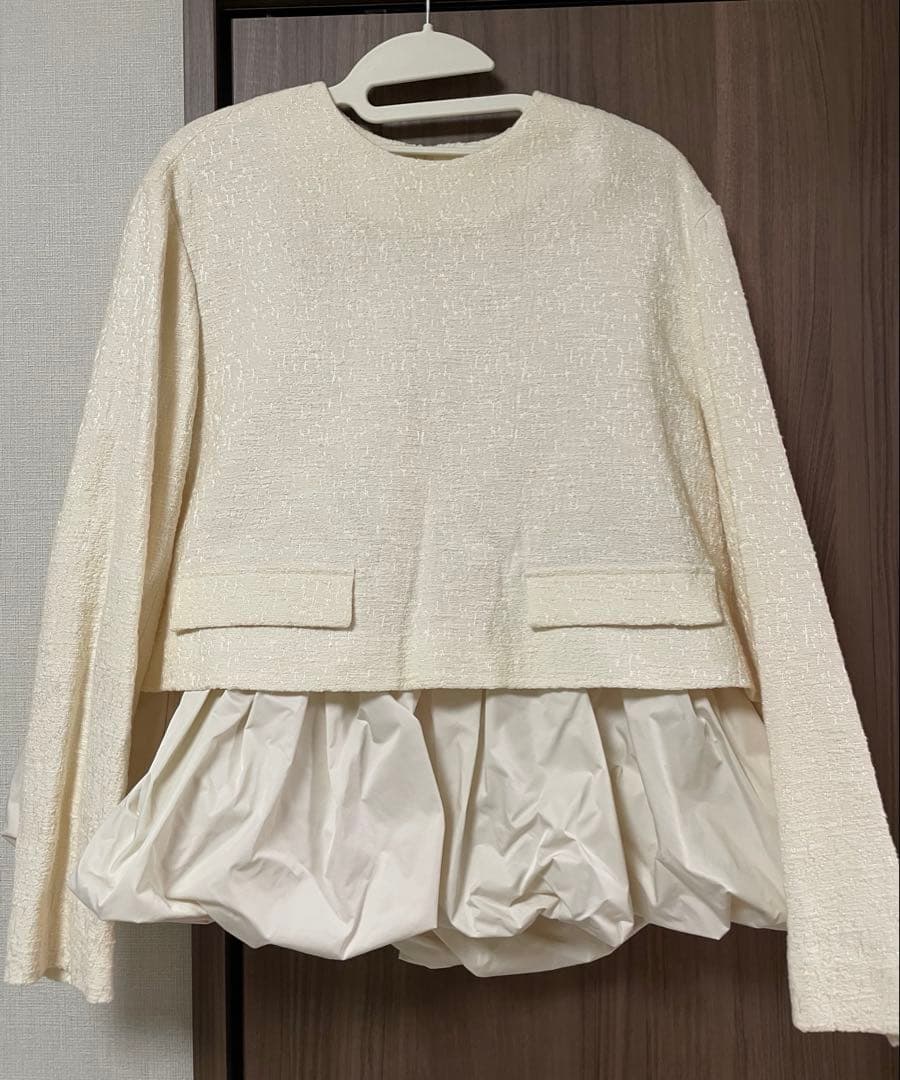 ohga balloon バルーンツイードブラウス