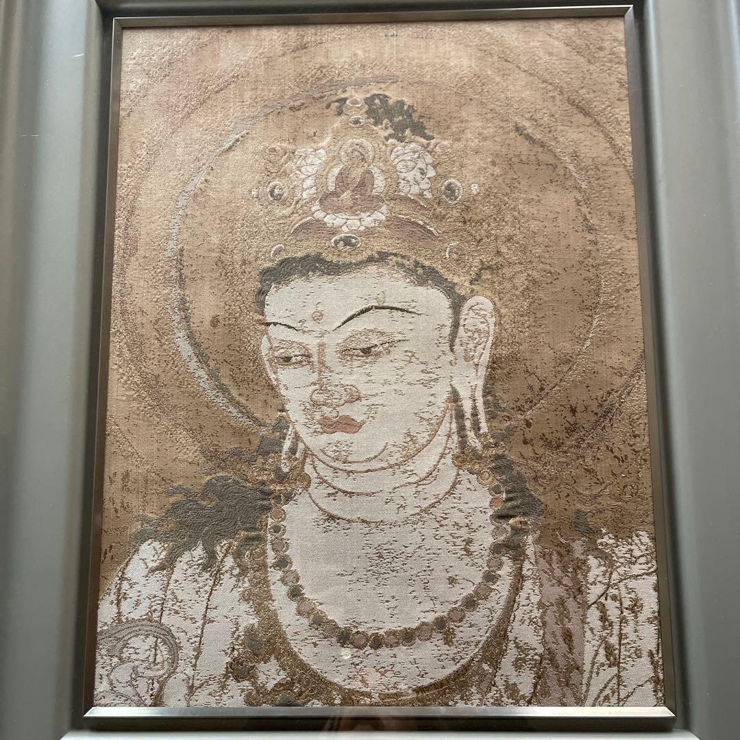 国宝法隆寺 観音菩薩像 西陣美術工芸織 額 仏像 飾り 額装 講談社