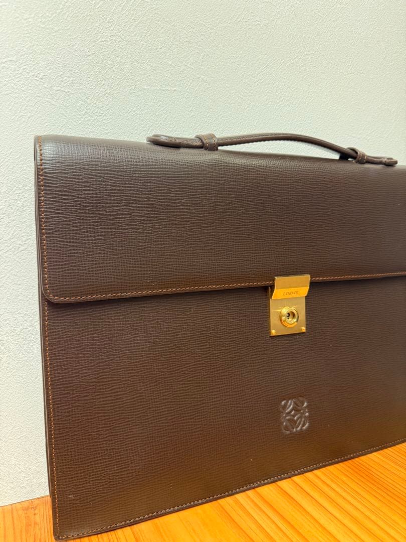 【極美品】LOEWE ロエベ アナグラム ビジネスバッグ ブリーフケースブラウン