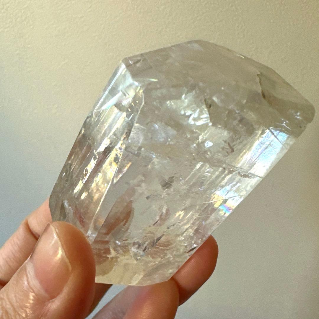 カルサイト　高品質　虹　プリズムレインボー　125.8g フリーフォーム