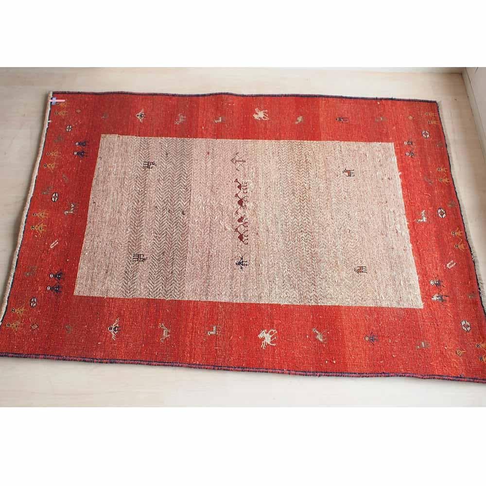 ギャッベ 150cm × 207cm ウールラグ カーペット ZR24260