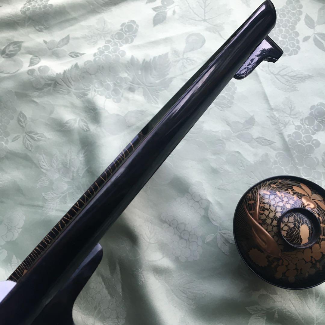 逸品　極上春の七草蒔絵　四方脚付膳　蓋付碗セット　C