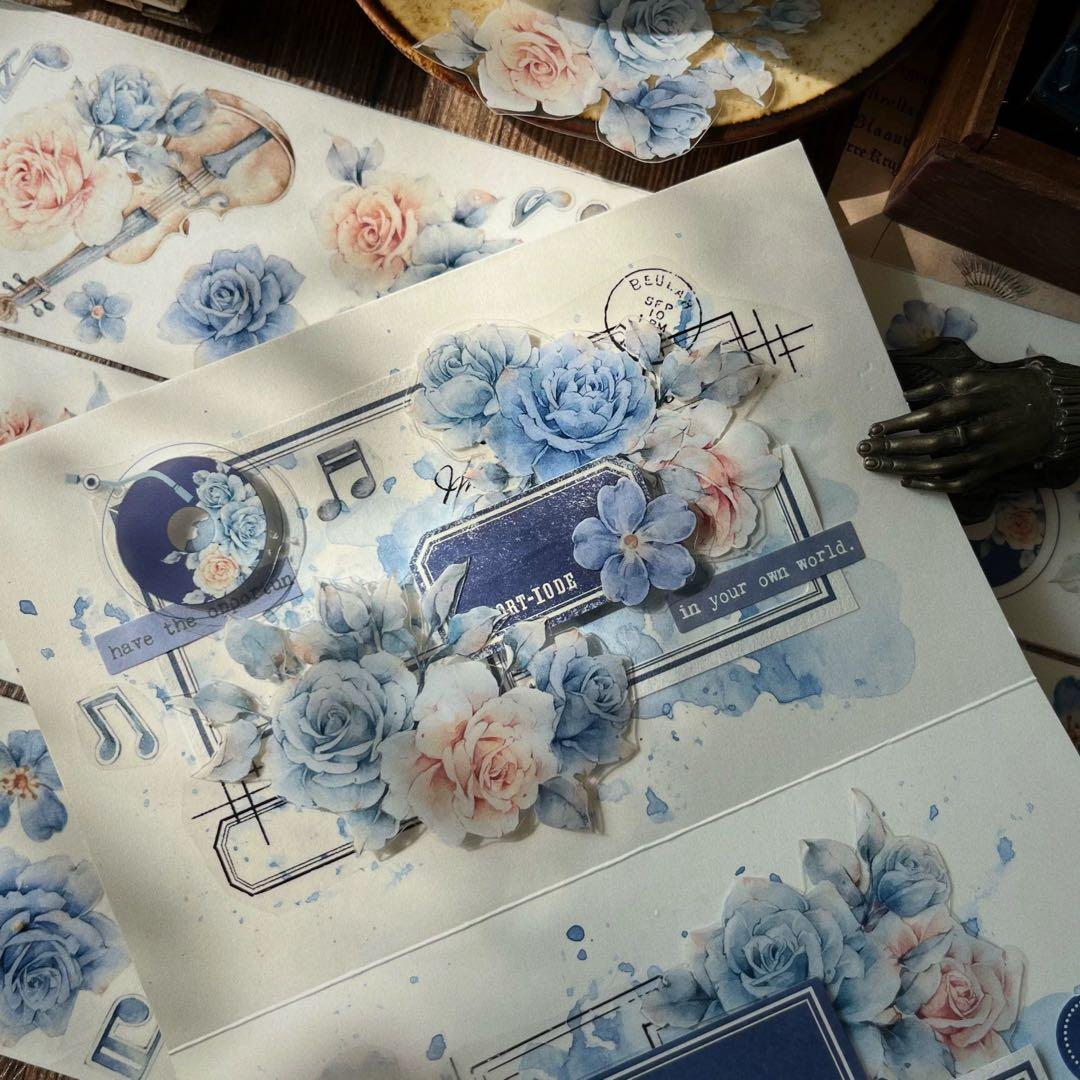 壹洱原创《莫蓝》海外マスキングテープ　マステ 【2161】