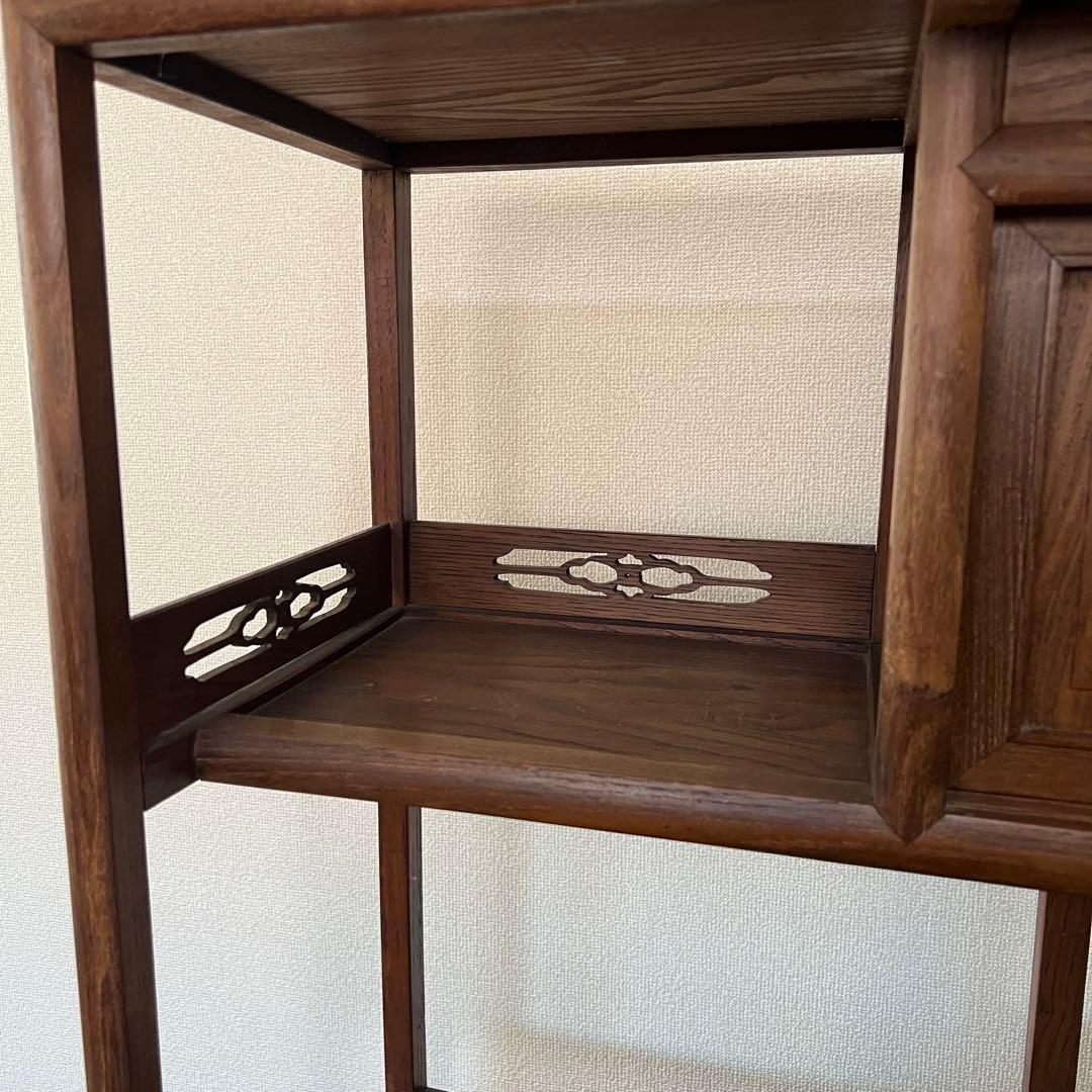 茶箪笥 総無垢 収納棚 飾り棚 煎茶棚 違い棚 茶棚