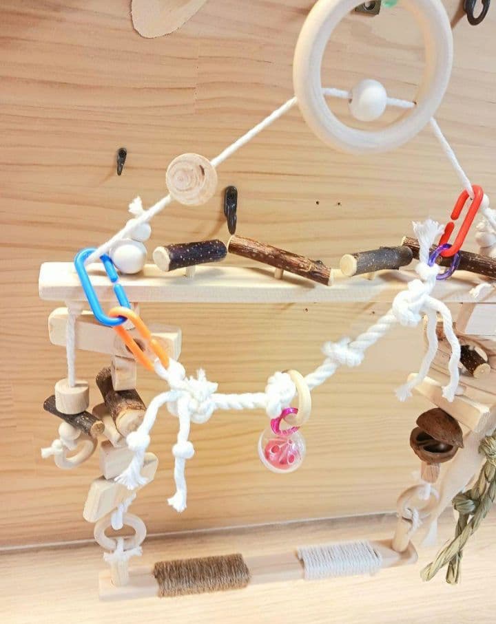 24　自然素材　バードアスレチック　ブランコ(大)インコ　バードトイ　止まり木