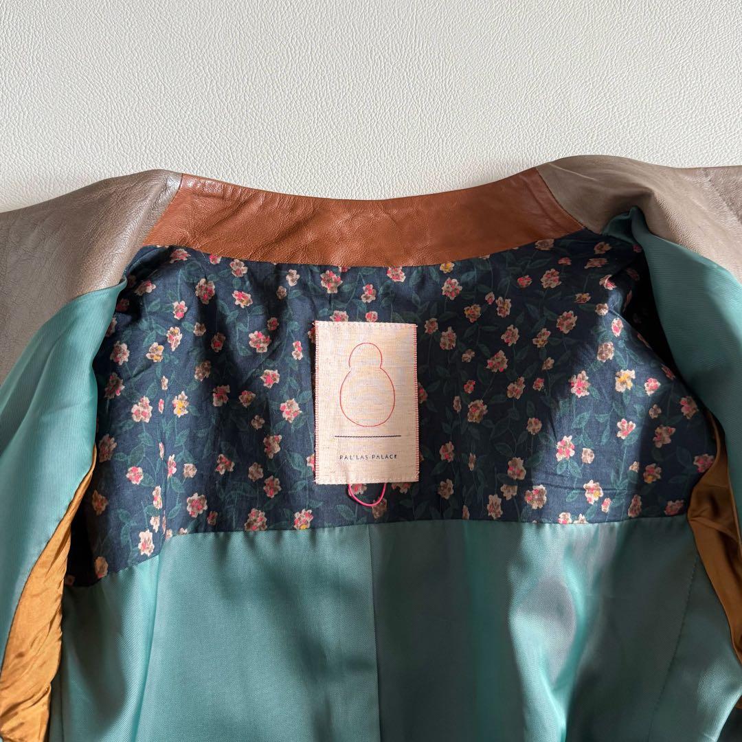 美品　パラスパレス　ラムレザー　イタリア　ノーカラー　ジャケット　3 ブルゾン