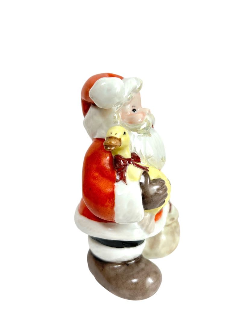 サンタクロース アヒル陶器置物