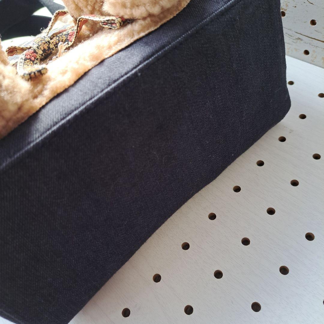 黒*こ様 コヤンイサムチョン　バミ　デニムリメイクフリルトートバッグ