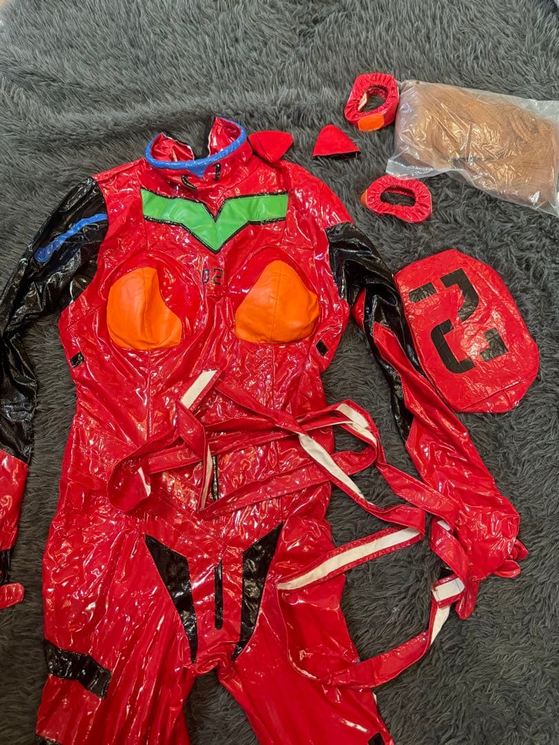 EVA アスカ 戦闘服 コス衣装 レザー調 Sサイズ フルセット