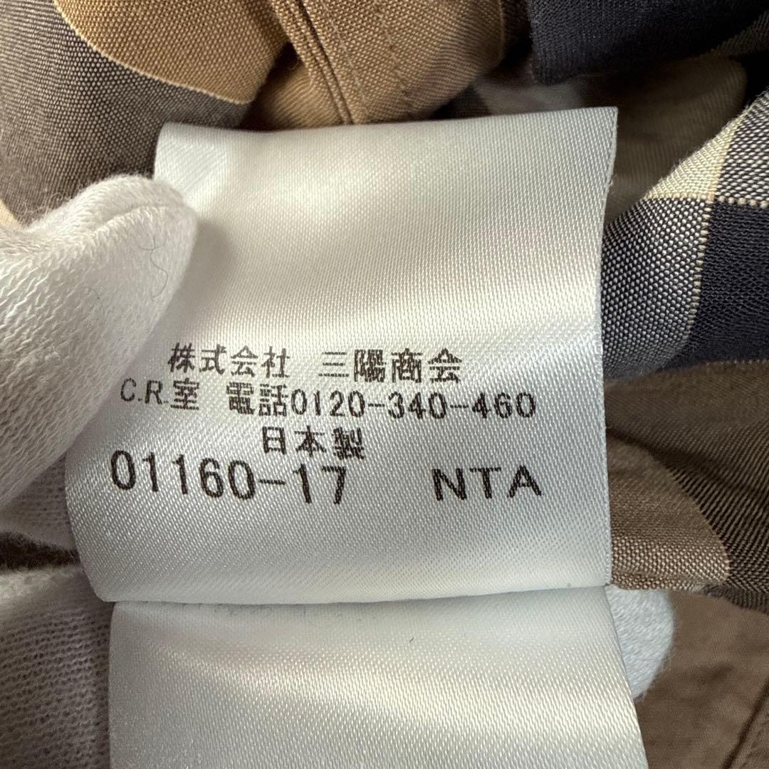 美品 バーバリーロンドン 大判メガチェック 刻印メタル金ボタン シャツ 長袖 M