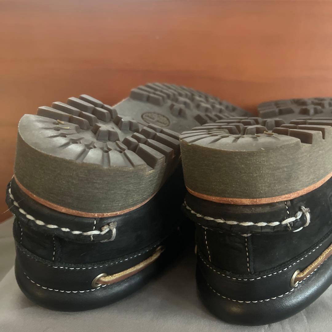 ティンバーランド ブラックレザー デッキシューズ 19529 25cm