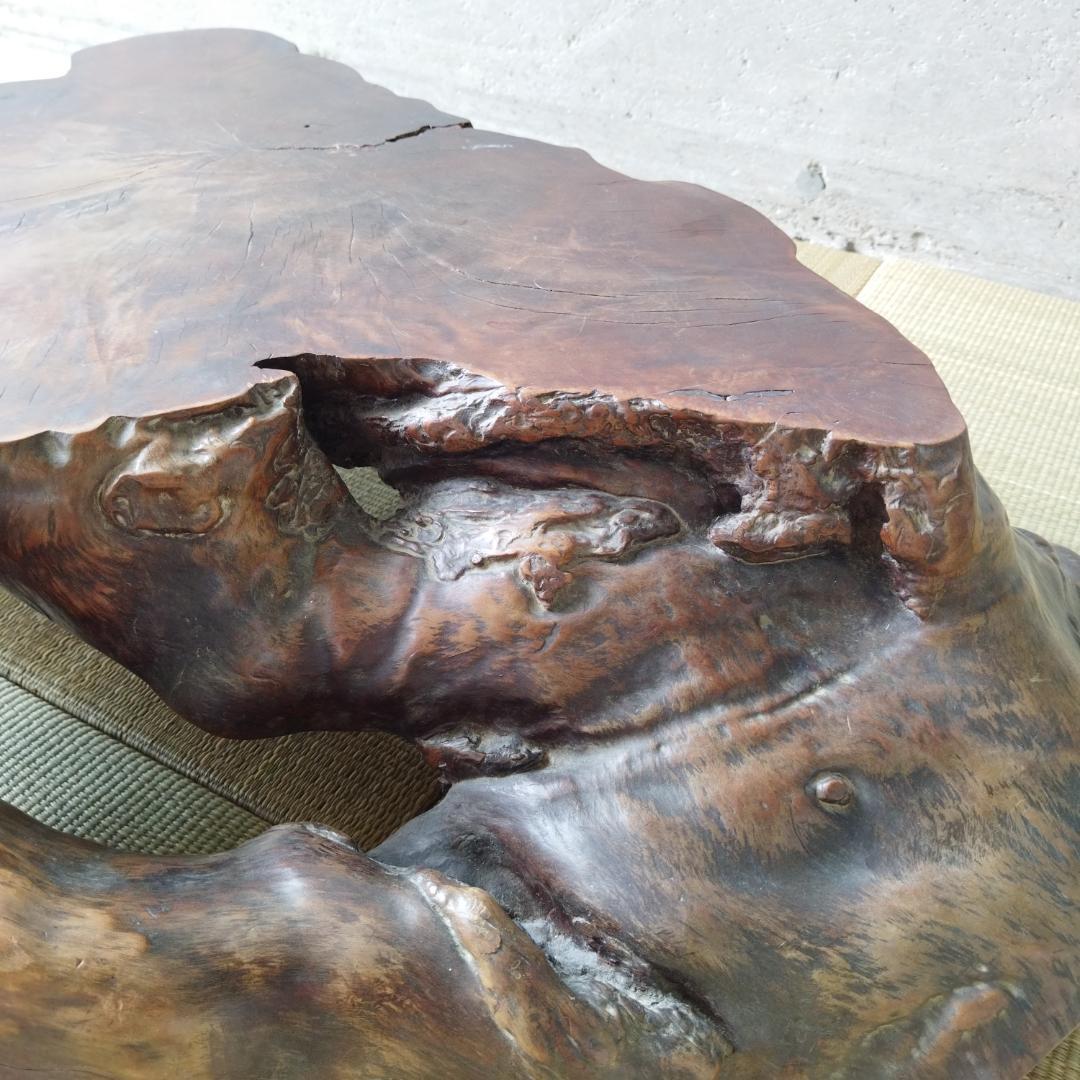 昭和レトロ 一点物 一枚板 テーブル 座卓 座敷机 古民家 和家具 ローテーブル