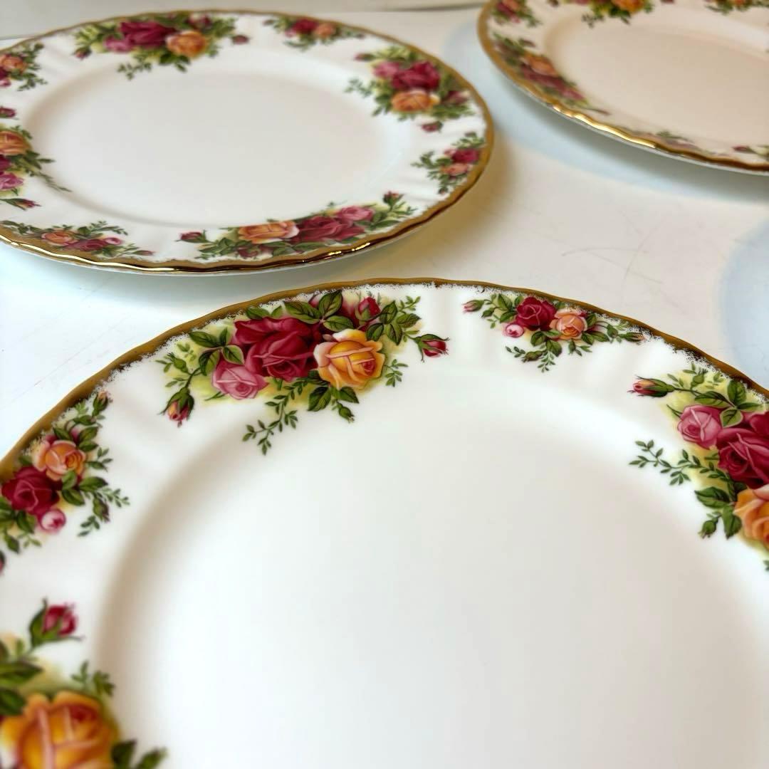 【未使用】　ロイヤルアルバート オールドカントリーローズ　大皿×4 中皿×4