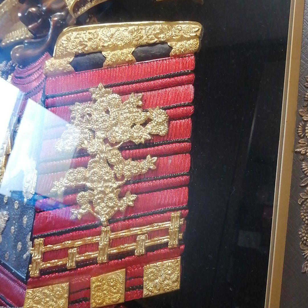 時代鎧 赤糸縅 赤糸威 鎧飾り 大鎧 鎧兜 額縁付き