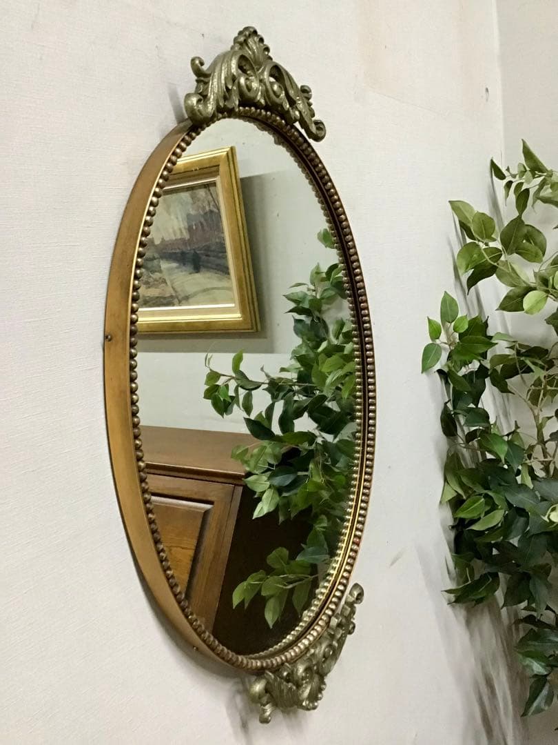 アポロン☆管323☆イタリア製☆アンティーク☆ウォールミラー☆壁掛け鏡