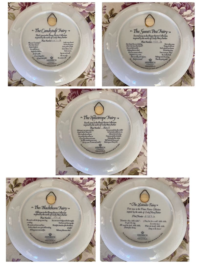 【レア美品】ビレロイ＆ボッホ★フェアリー★シシリー・メアリー　飾り皿　5枚
